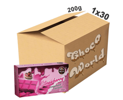 Strawberry Compound Chocolate 200g Slab Bulk