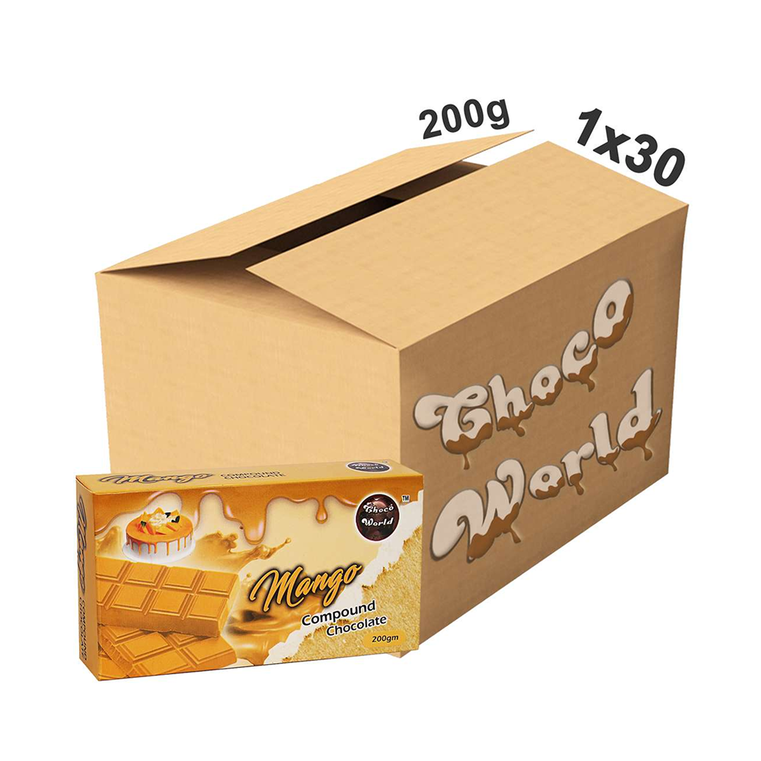 Mango Compound Chocolate 200g Slab Bulk